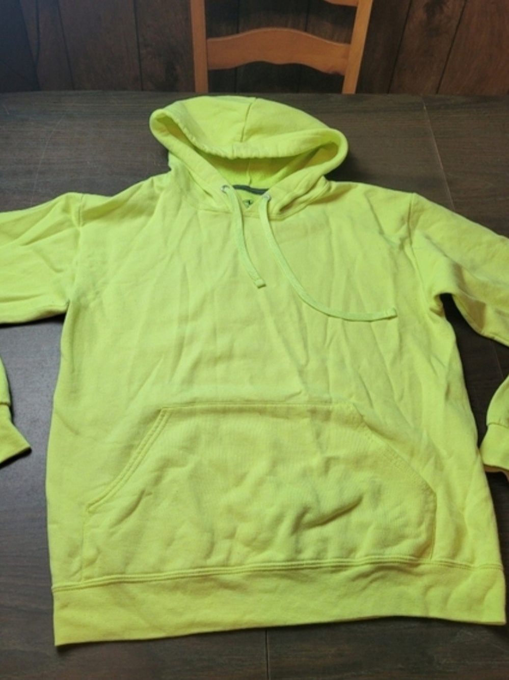 Athletic Works Bright Neon Yellow Hooded Sweatshirt Small